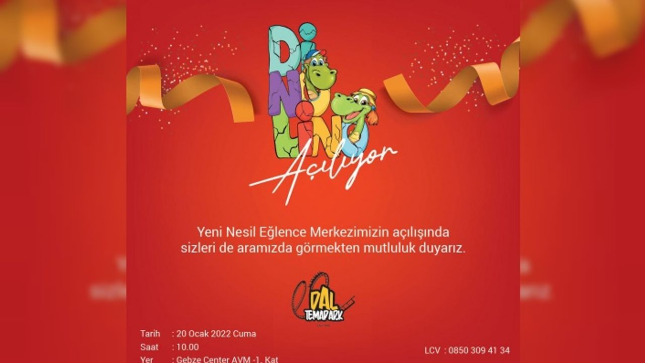 Dino Lino Fun Park, Gebze Center'de açılıyor