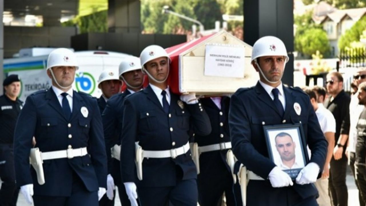 Kalp krizi geçiren polis memuruna Tekirdağ'da son görev