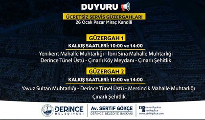 Derince'de Mezarlık ziyaretleri İçin ücretsiz servis