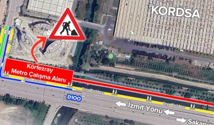 Kocaeli'de ulaşımda geçici ara çalışması