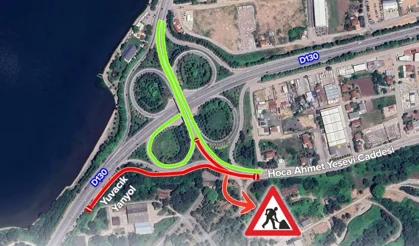 Başiskele istikametinde yol çalışması