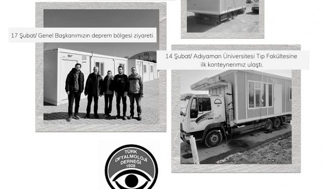 Türk Oftalmoloji Derneği depremzedelerin yanında