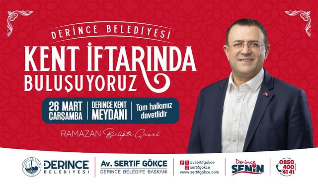 Derinceliler Kadir gecesinde Kent iftarında buluşacak