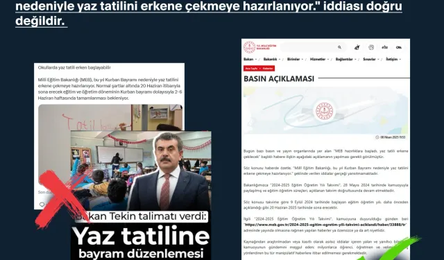 MEB : Yaz tatili erkene çekilmedi!