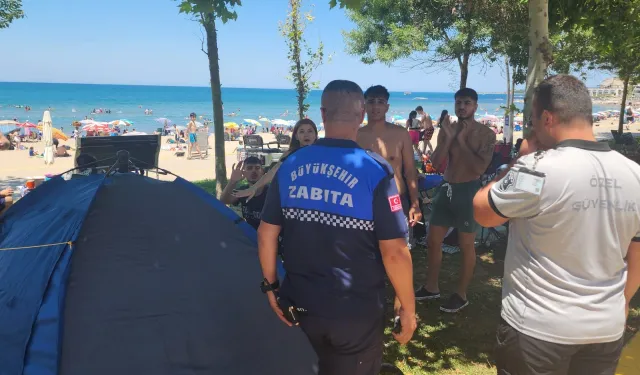 Kandıra sahillerinde çadır denetimi