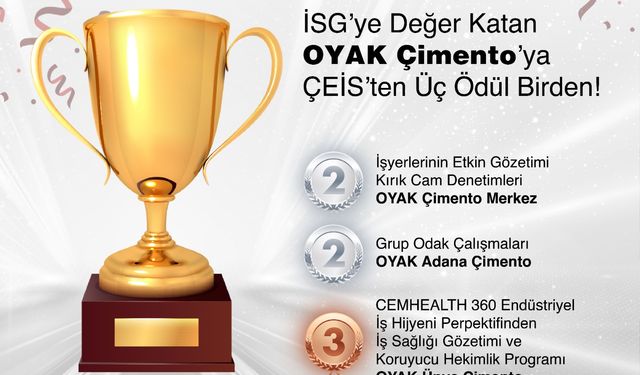 İSG’ye değer katan OYAK Çimento’ya ÇEİS’ten üç ödül birden