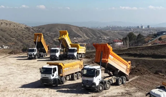 Keçiören'de dron destekli hafriyat kamyonu denetimi