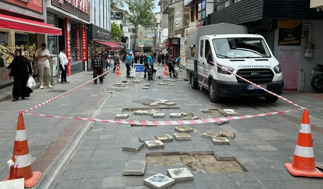 Gebze'de Eskiçarşı'da parke yenileme