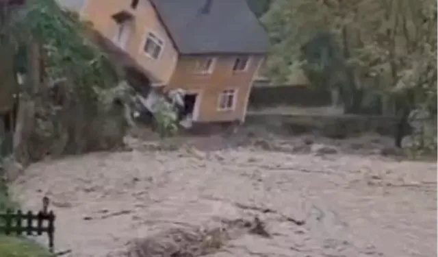 Kocaeli afet yaşıyor! Sapanca'da bir evi dere yuttu
