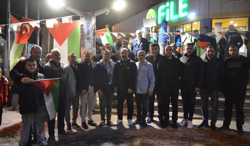 Sumud Filosu’na yapılan baskın Darıca’da protesto edildi