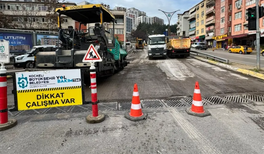 Kocaeli Santral Rampası'nda yol çalışmaları tamamlanıyor
