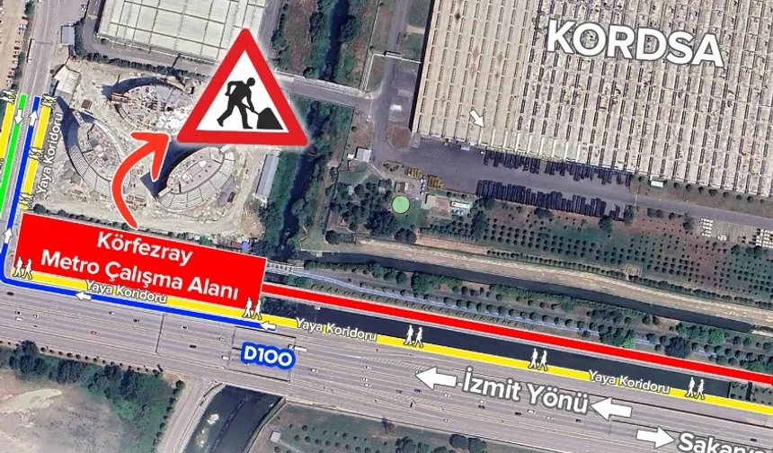 Kocaeli'de ulaşımda geçici ara çalışması