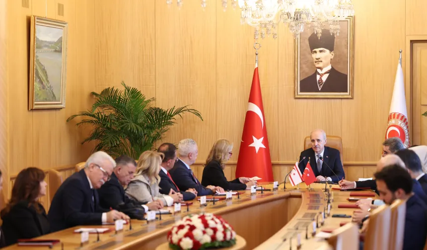 Numan Kurtulmuş, KKTC-Türkiye Parlamentolar Arası Dostluk Grubu'nu kabul etti